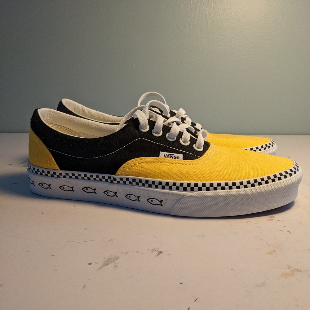 Yellow and Black Race Vans Authentics - Custom